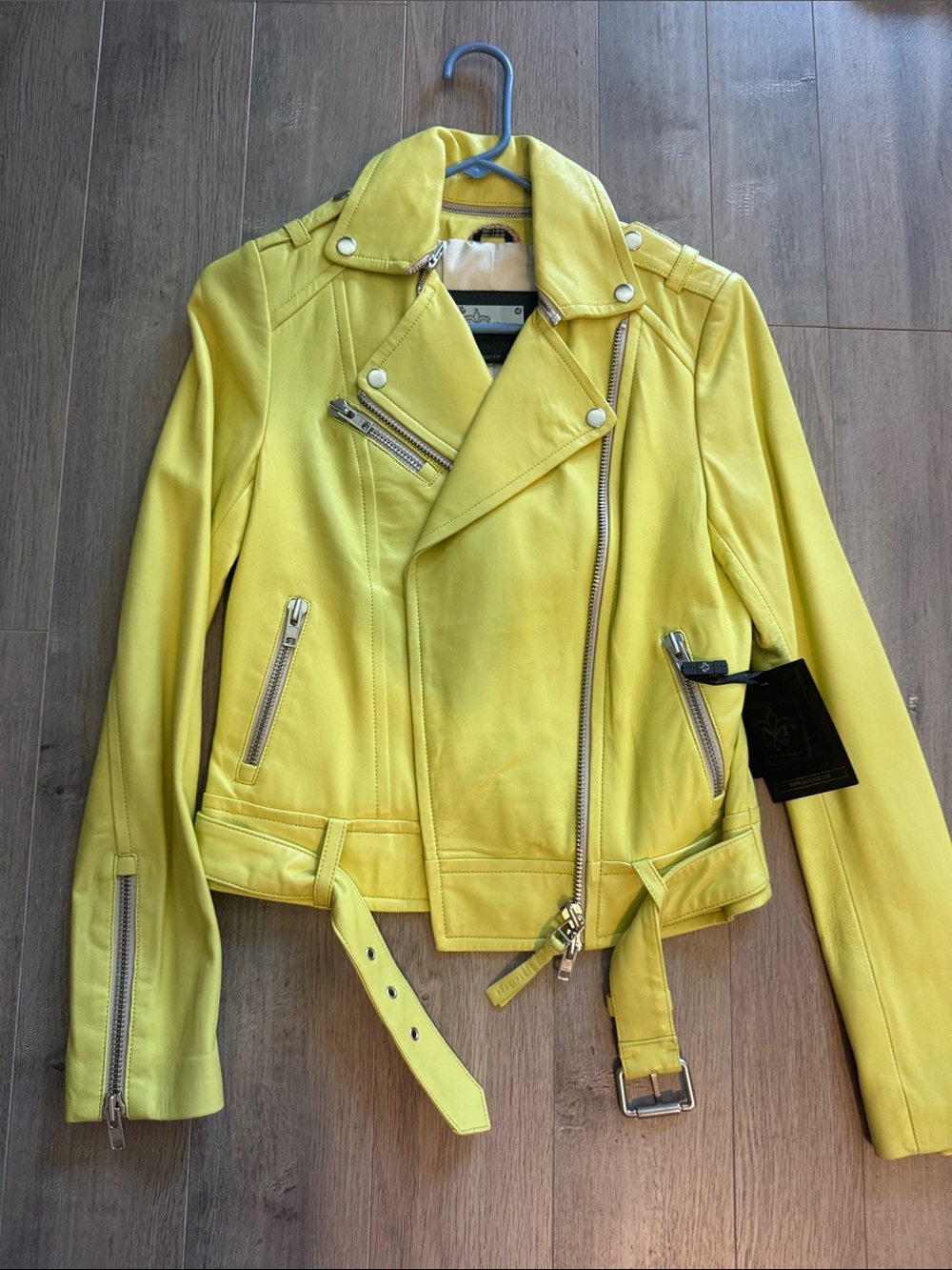 Mackage Yellow Leather Moto Jacket - Womens